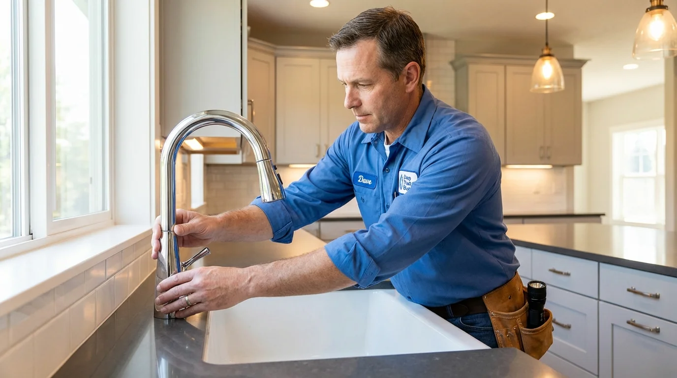 Kitchen faucet installation by Johns Plumbing LLC in Shepherd