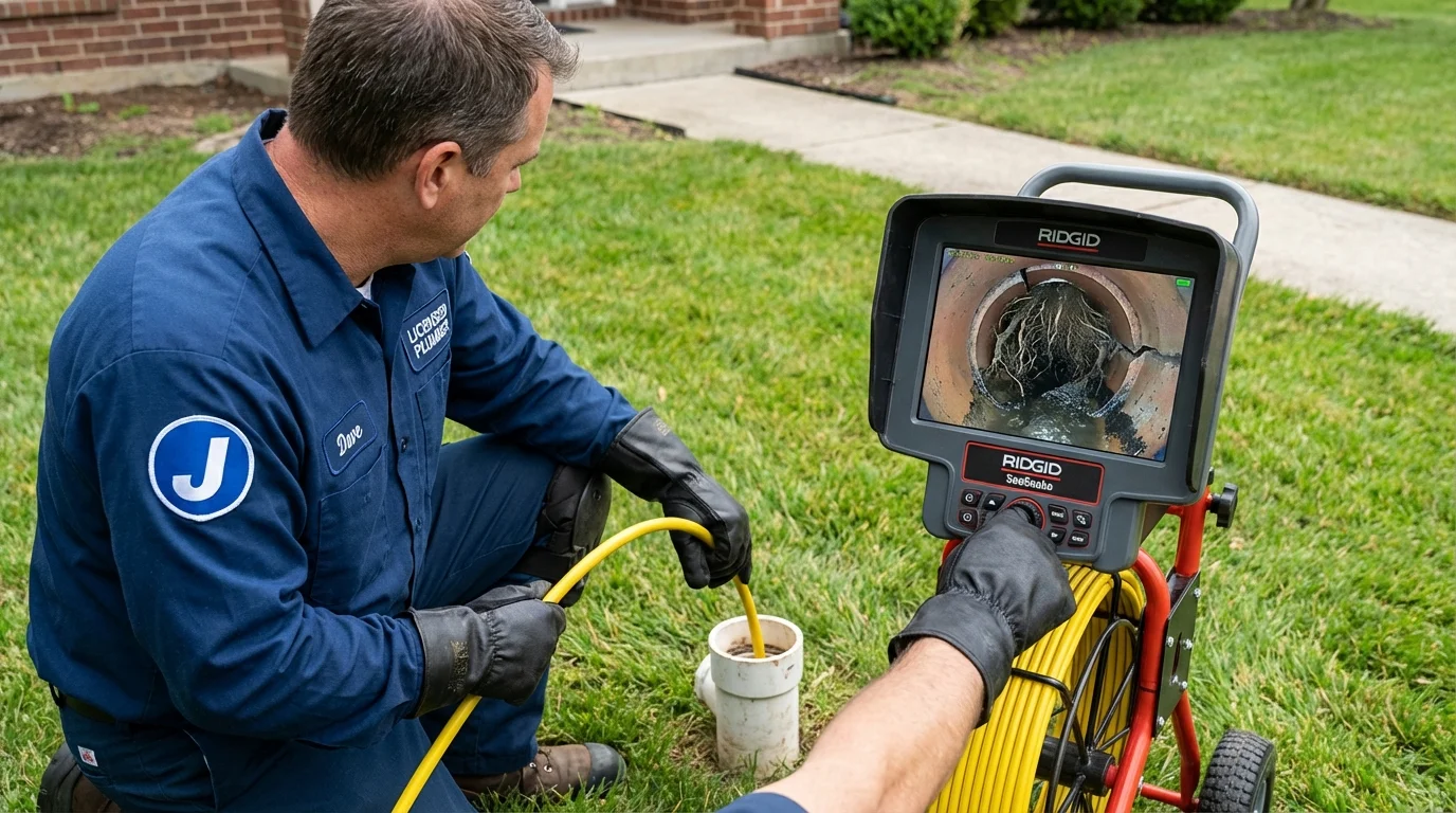Sewer camera inspection being performed by Johns Plumbing LLC in Shepherd